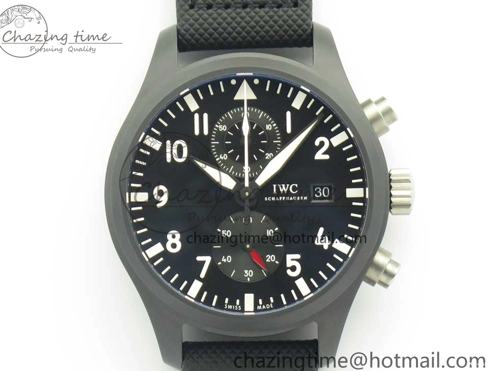 MIROTIME 0401 Modern PILOT IW389001 ZF 1:1 Best Edition Ceramic Case Black Dial on Nylon Strap A7750 (Same Function As Genuine) 7158